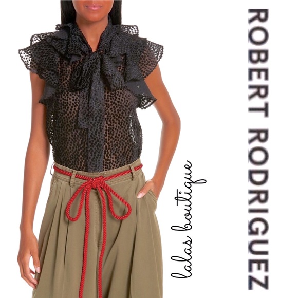 Robert Rodriguez Tops - ROBERT RODRIGUEZ Pauline Burnout Velvet Top